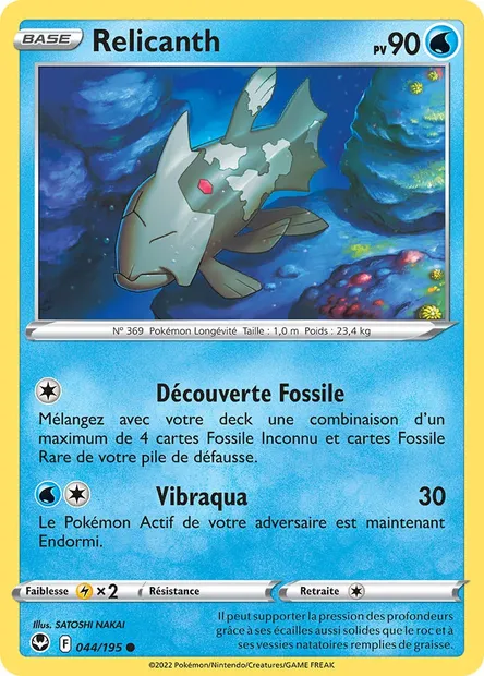 Relicanth, carte Pokémon SIT 044 — extension Tempête Argentée