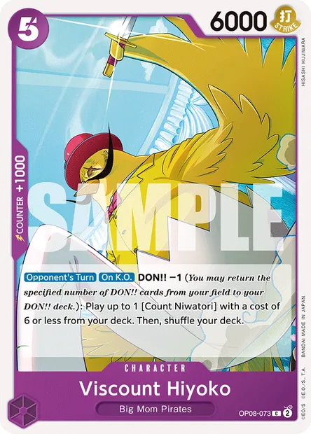 Viscount Hiyoko, One Piece card OP08-073 — TWO LEGENDS set