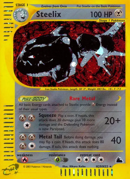 Steelix, Pokémon card SK H29 — Skyridge set