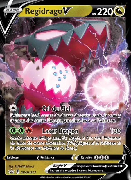 Regidrago V, carte Pokémon SWSH 281 — extension Promo SWSH