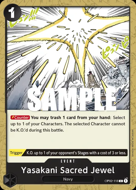 Yasakani Sacred Jewel, carte One Piece OP02-118 — extension PARAMOUNT WAR