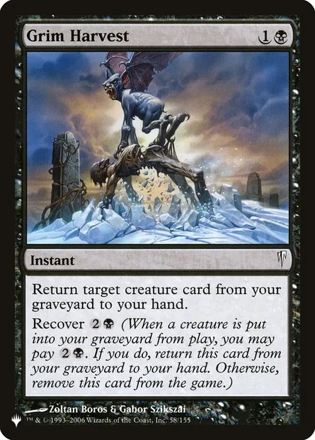 Sinistre récolte, carte Magic PLST CSP-58 — extension The List