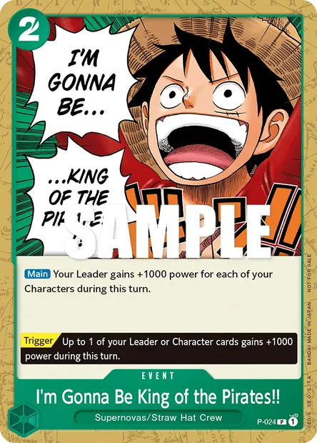 I'm Gonna Be King of the Pirates!!, carte One Piece P-024 — extension Carte promo
