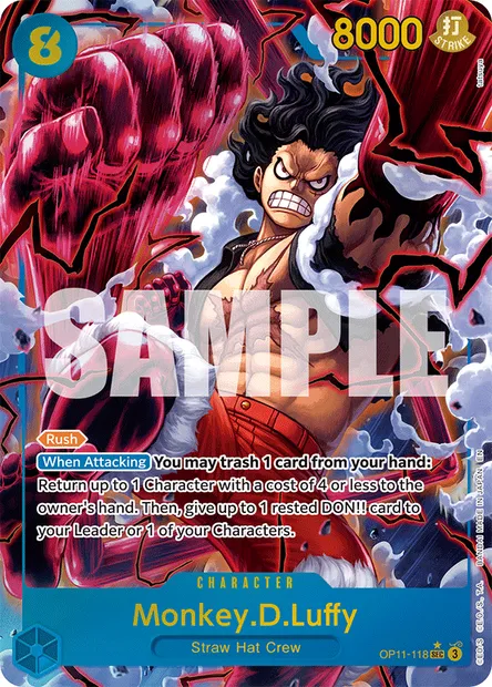 Monkey.D.Luffy, One Piece card OP11-118 — A FIST OF DIVINE SPEED set