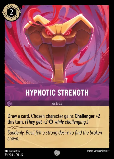Hypnotic Strength, Disney Lorcana card CH5-059 — Shimmering Skies set