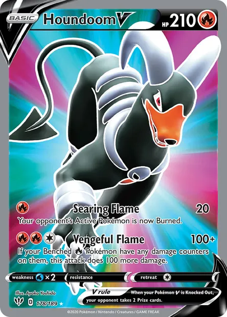 Houndoom V, Pokémon card DAA 178 — Darkness Ablaze set