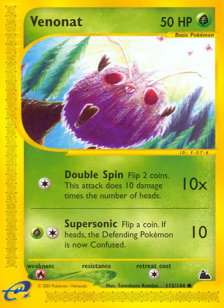 Venonat, Pokémon card SK 112 — Skyridge set