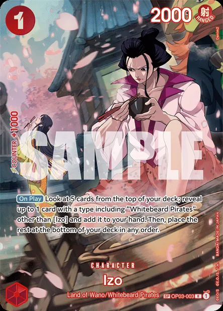 Izo, One Piece card OP03-003 — PILLARS OF STRENGTH set