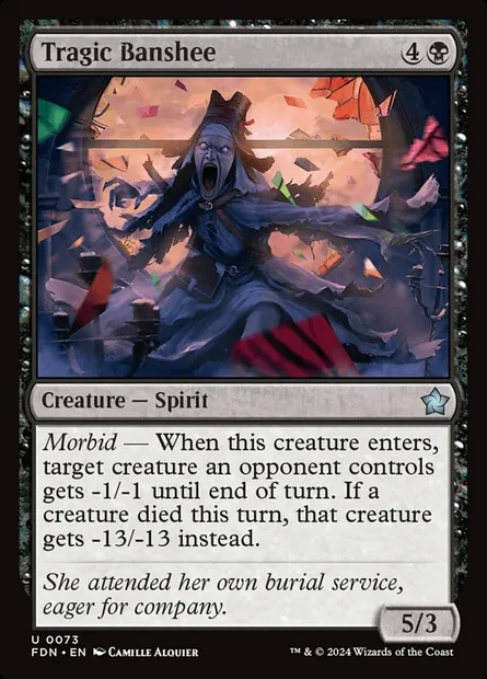 Tragic Banshee, Magic card FDN 73 — Foundations set