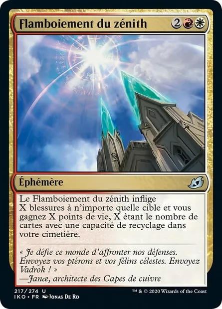 Flamboiement du zénith, carte Magic IKO 217 — extension Ikoria: Lair of Behemoths