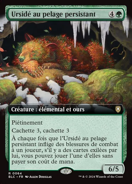 Ursidé au pelage persistant, carte Magic BLC 64 — extension Bloomburrow Commander