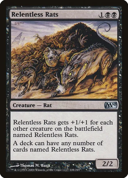 Relentless Rats, Magic card M10 108 — Magic 2010 set