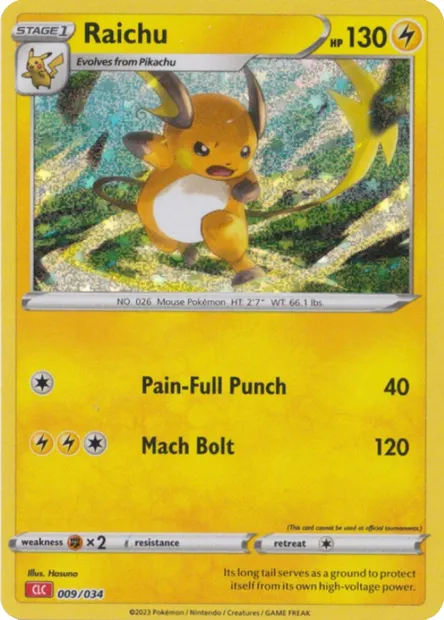Raichu, carte Pokémon CLC 009 — extension Pokémon TCG Classic: Charizard & Ho-Oh ex Deck