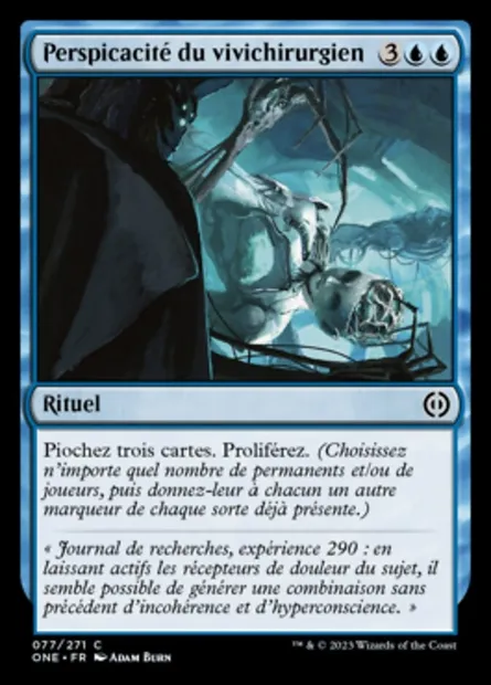 Perspicacité du vivichirurgien, carte Magic ONE 77 — extension Tous Phyrexians
