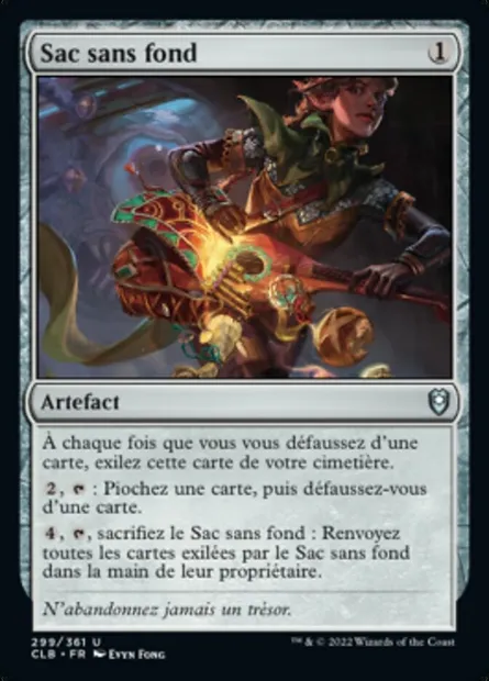 Sac sans fond, carte Magic CLB 299 — extension Commander Légendes : la bataille de la Porte de Baldur