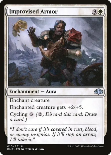 Improvised Armor, Magic card DMR 10 — Dominaria Remastered set