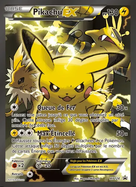 Pikachu EX, carte Pokémon XY 124 — extension Promo XY