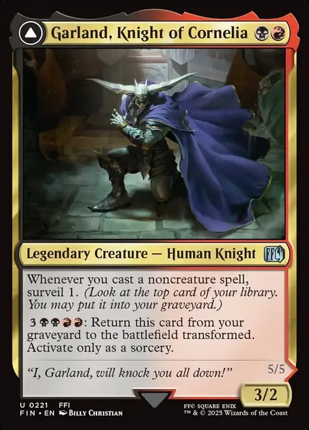 Garland, Knight of Cornelia // Chaos, the Endless, Magic card FIN 221 — Final Fantasy set
