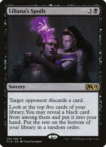 Liliana's Spoils, Magic card M19 294 — Core Set 2019 set