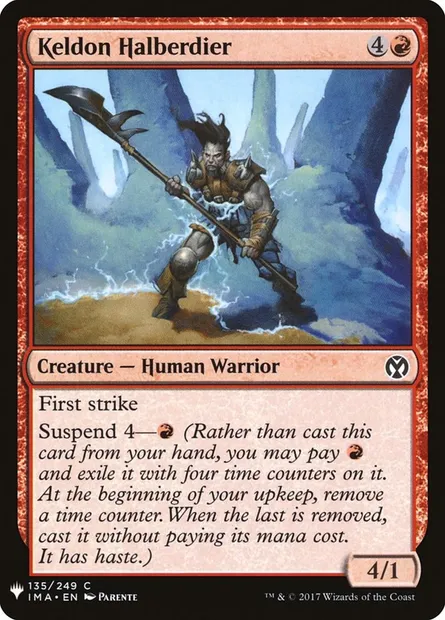 Keldon Halberdier, Magic card PLST IMA-135 — The List set
