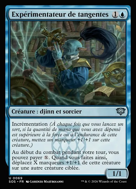 Expérimentateur de tangentes, carte Magic SOS 69 — extension Secrets of Strixhaven