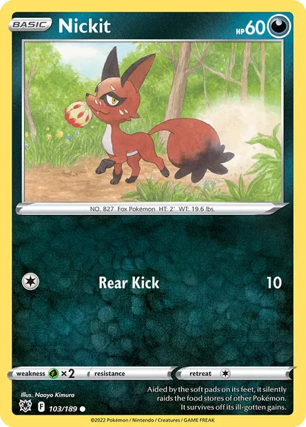 Nickit, Pokémon card ASR 103 — Astral Radiance set