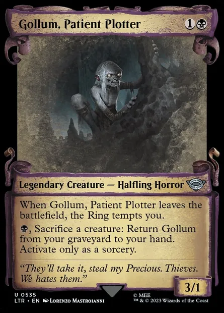 Gollum, Patient Plotter, Magic card LTR 535 — The Lord of the Rings: Tales of Middle-earth set