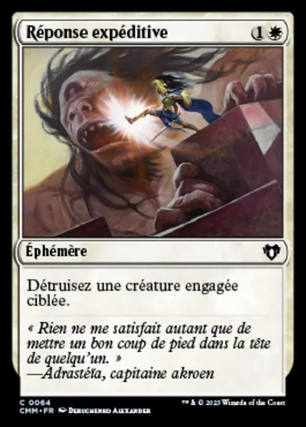 Réponse expéditive, carte Magic CMM 64 — extension Commander Masters