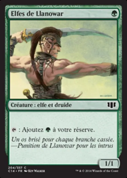 Elfes de Llanowar, carte Magic C14 204 — extension Commander 2014