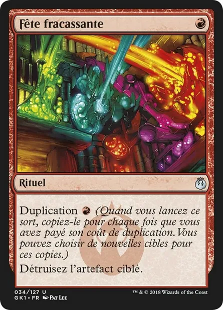Fête fracassante, carte Magic GK1 34 — extension GRN Guild Kit