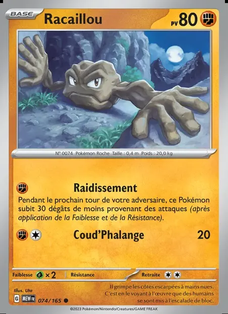 Racaillou, carte Pokémon MEW 074 — extension 151