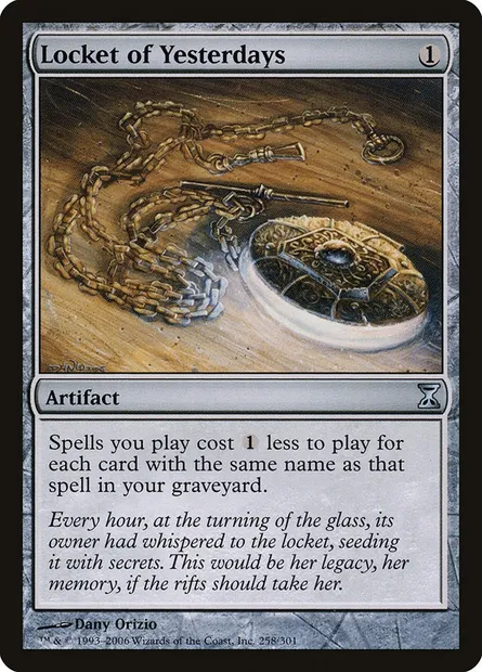 Locket of Yesterdays, Magic card TSP 258 — Time Spiral set