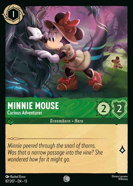 Minnie Mouse - Curious Adventurer, Disney Lorcana card CH13-087 — Attack of the Vine! set