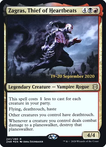 Zagras, Thief of Heartbeats, Magic card PZNR 241s — Zendikar Rising Promos set