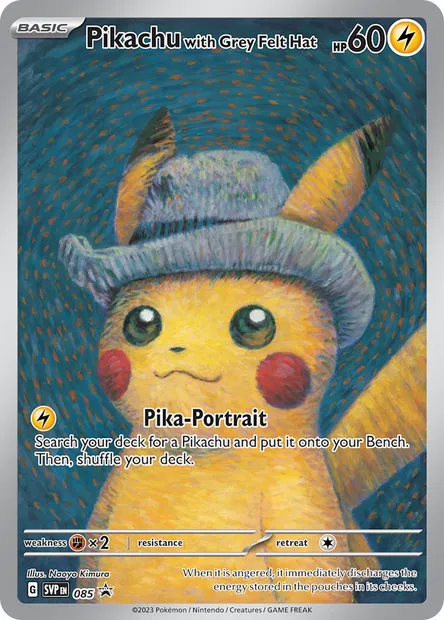Pikachu with Grey Felt Hat, Pokémon card PR-SV 085 — SVP Black Star Promos set