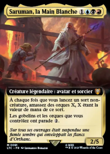 Saruman, la Main Blanche, carte Magic LTC 91 — extension Tales of Middle-earth Commander