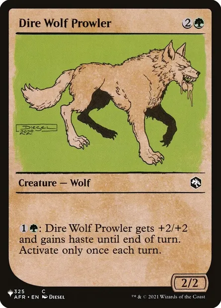 Dire Wolf Prowler, Magic card PLST AFR-325 — The List set