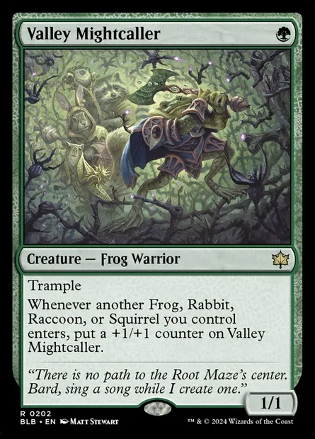 Valley Mightcaller, Magic card BLB 202 — Bloomburrow set