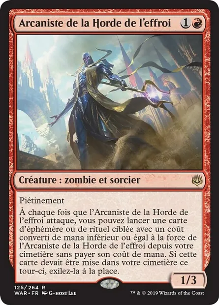 Arcaniste de la Horde de l'effroi, carte Magic WAR 125 — extension La guerre des Planeswalkers