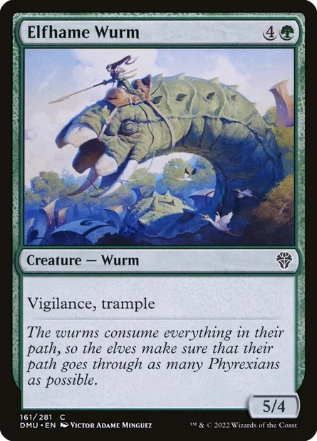 Elfhame Wurm, Magic card DMU 161 — Dominaria United set