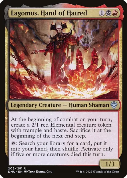 Lagomos, Hand of Hatred, Magic card DMU 205 — Dominaria United set