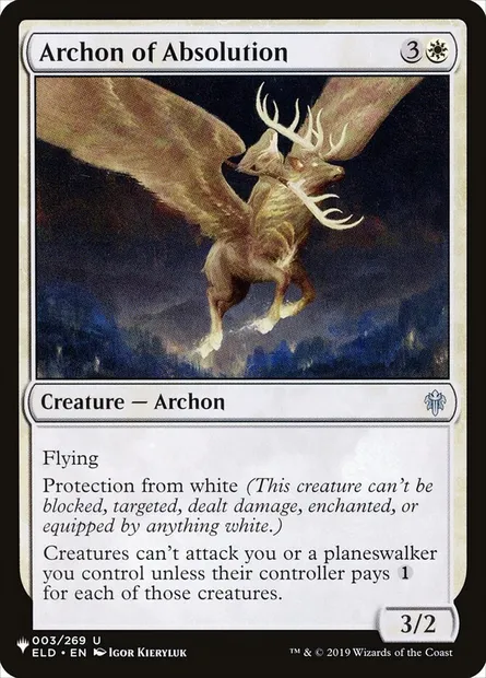 Archonte de l'absolution, carte Magic PLST ELD-3 — extension The List