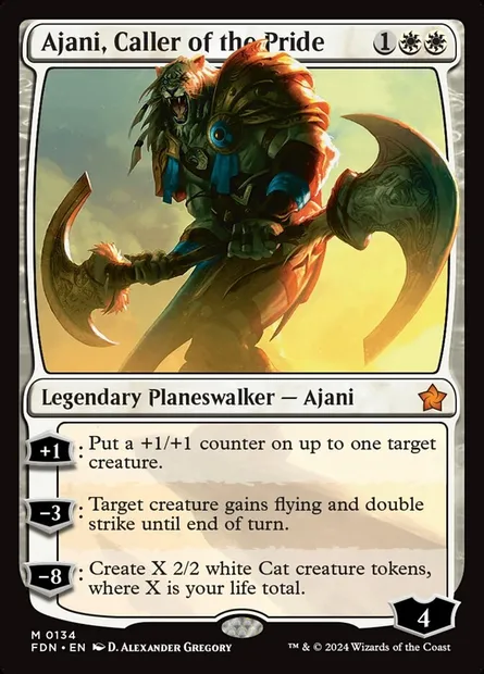 Ajani, Caller of the Pride, Magic card FDN 134 — Foundations set