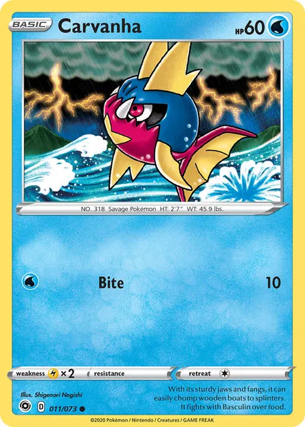 Carvanha, Pokémon card CPA 11 — Champion's Path set