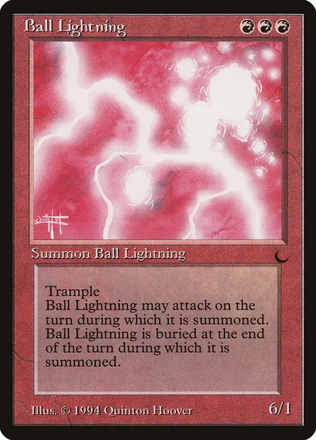 Ball Lightning, Magic card DRK 57 — The Dark set