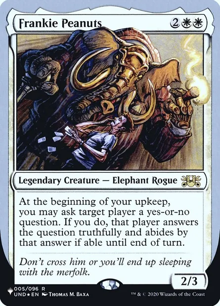 Frankie Peanuts, carte Magic ULST 4 — extension The List (Unfinity Foil Edition)