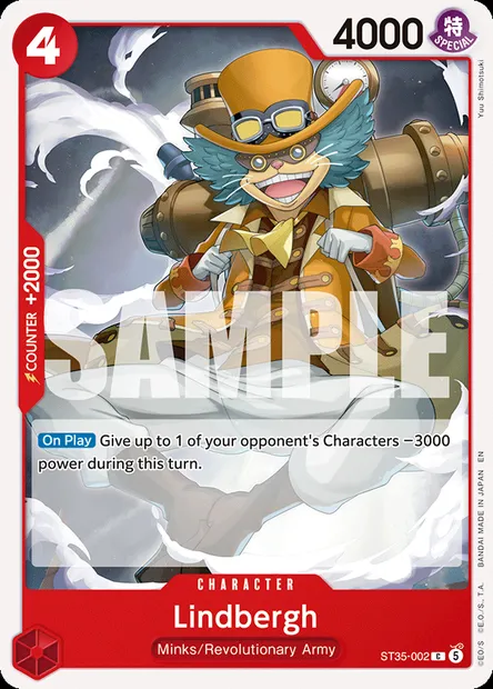 Lindbergh, One Piece card ST35-002 — RED/BLACK Sabo set