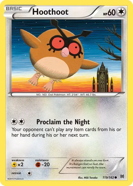 Hoothoot, Pokémon card BKT 119 — BREAKthrough set