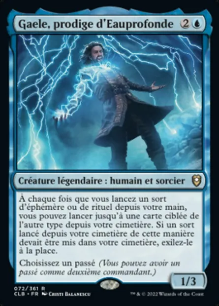 Gaele, prodige d'Eauprofonde, carte Magic CLB 72 — extension Commander Légendes : la bataille de la Porte de Baldur