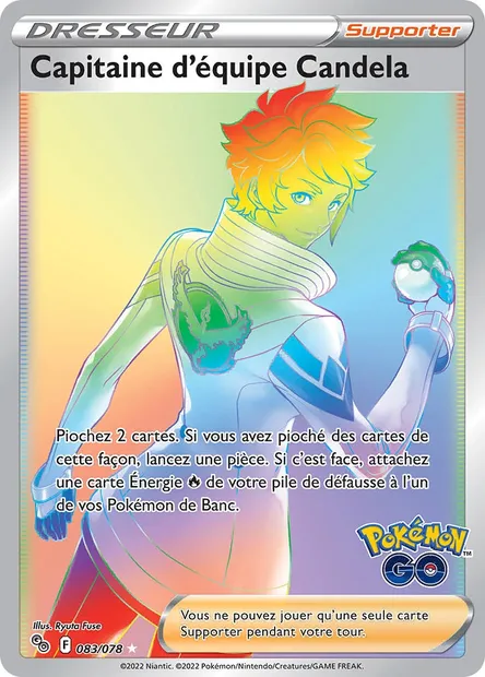Capitaine d'équipe Candela, carte Pokémon PGO 083 — extension Pokémon GO